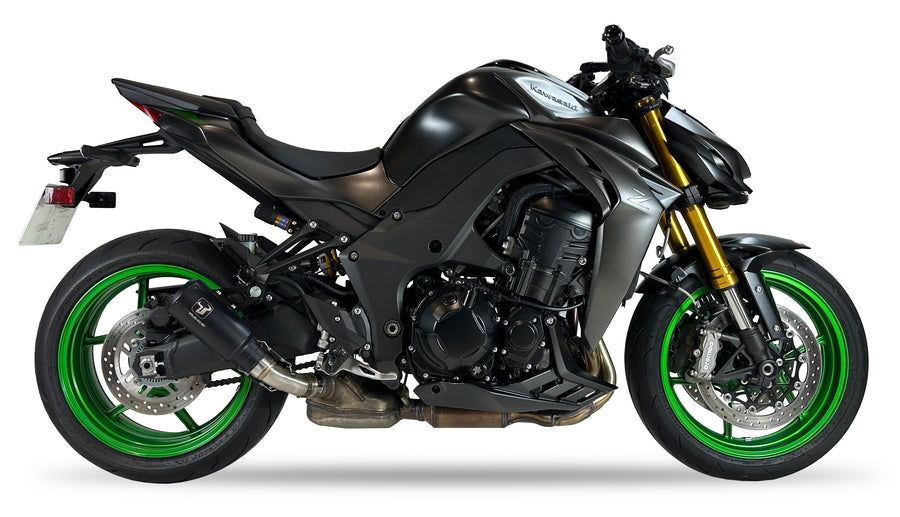 Ixrace MK2 black stainless steel silencer for Kawasaki Z1100 SE 2025–2026 road legal exhaust