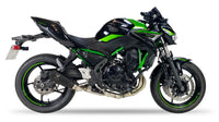 Ixrace MK2 Black Exhaust System installed on a Kawasaki Z650 2023 to 2025