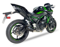 Ixrace MK2 Black Exhaust System installed on a Kawasaki Z650 2023 to 2025