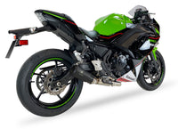 Ixrace MK2 Black Exhaust System installed on a Kawasaki Ninja 650 2023 to 2025