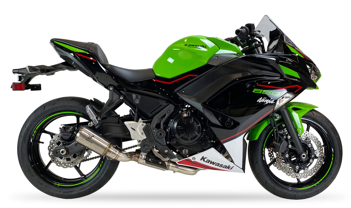 Ixrace MK2 Inox Exhaust System installed on a Kawasaki Ninja 650 2023 to 2025