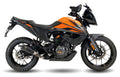 Ixrace MK2 black stainless steel silencer KTM 390 Adventure 2020-2024 conical exhaust GP style outlet road legal removable db killer