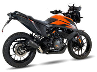 Ixrace MK2 black stainless steel silencer KTM 390 Adventure 2020-2024 conical exhaust GP style outlet road legal removable db killer