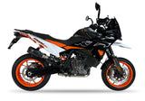 Ixrace MK2 black conical slip-on exhaust silencer fitted to KTM 890 SMT 2023–2026