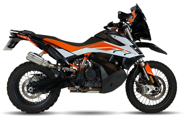 IXRACE MK2 Inox Slip-On Exhaust for KTM 890 Adventure 2020 with lightweight AISI304 stainless steel silencer, GP Moto outlet and removable dB killer