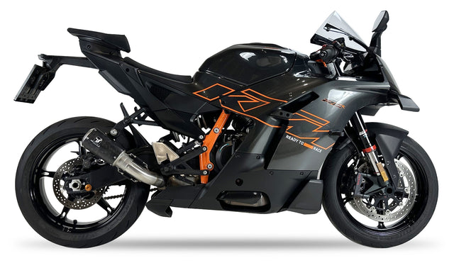 IXRACE MK2 Carbon Forged Silencer for KTM RC 990 (R) with forged carbon fibre body and MotoGP-style grille