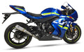 Ixrace MK2 Inox stainless steel slip-on silencer installed on Suzuki GSX-R1000 2017-2024 with GP-style outlet