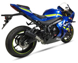 Ixrace MK2 Black slip-on silencer installed on Suzuki GSX-R1000 2017-2024 with GP-style outlet_1
