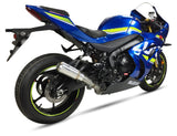 Ixrace MK2 Inox stainless steel slip-on silencer installed on Suzuki GSX-R1000 2017-2024 with GP-style outlet_1
