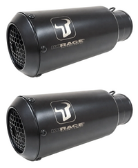 IXRACE MK2 Dual Black Silencers for Triumph Speed Triple 1200 in Satin Black Stainless Steel