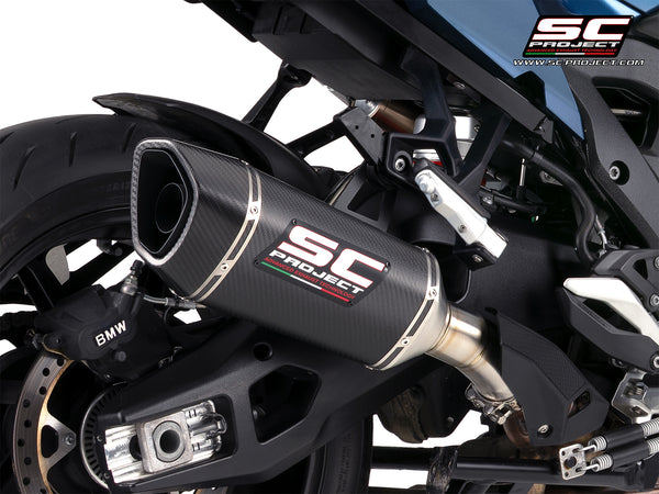 SC Project SC1-R carbon fibre silencer for BMW S1000XR 2024-2026 Euro 5 plus homologated exhaust with carbon end cap