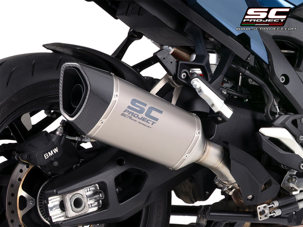 SC Project SC1-R titanium silencer for BMW S1000XR 2024-2026 with carbon end cap Euro 5 plus homologated exhaust