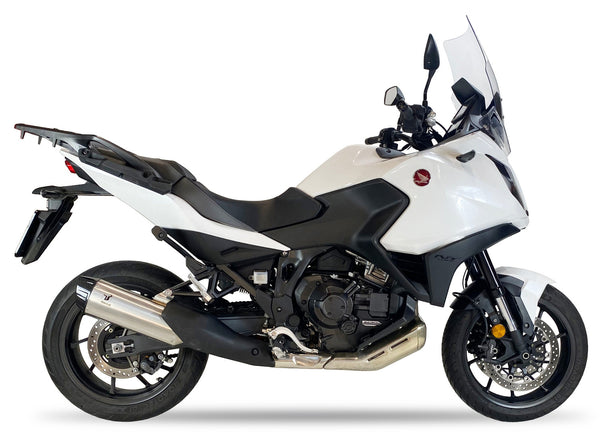 Ixrace Desert stainless steel silencer Honda NT1100 2022-2026 Euro 5 exhaust with carbon outlet compatible with OE panniers