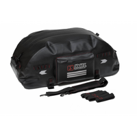 IXIL 65 litre waterproof motorcycle luggage bag black TPU roll bag with straps and reflective strips for touring use