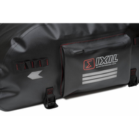 IXIL 65 litre waterproof motorcycle luggage bag black TPU roll bag with straps and reflective strips for touring use