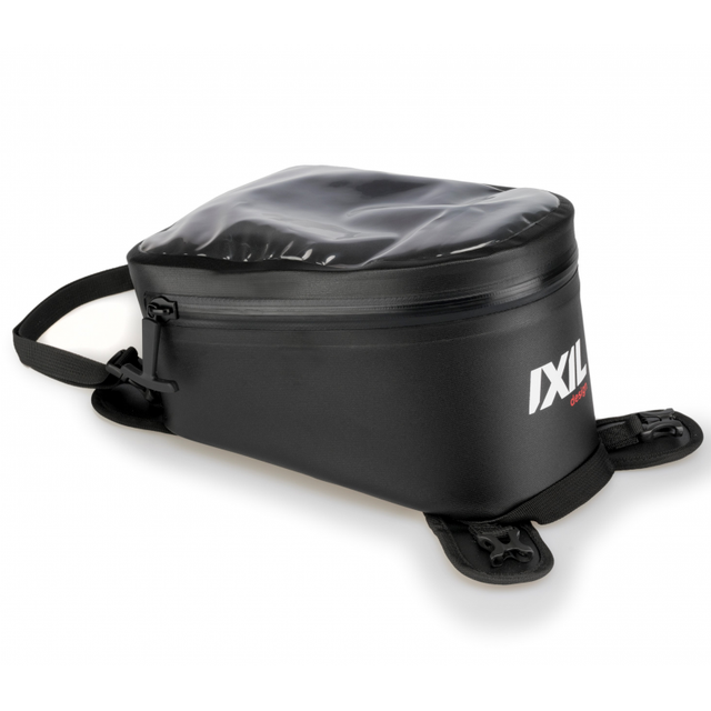 IXIL 5 litre waterproof motorcycle tank bag black TPU with transparent phone pocket and magnetic mounting system