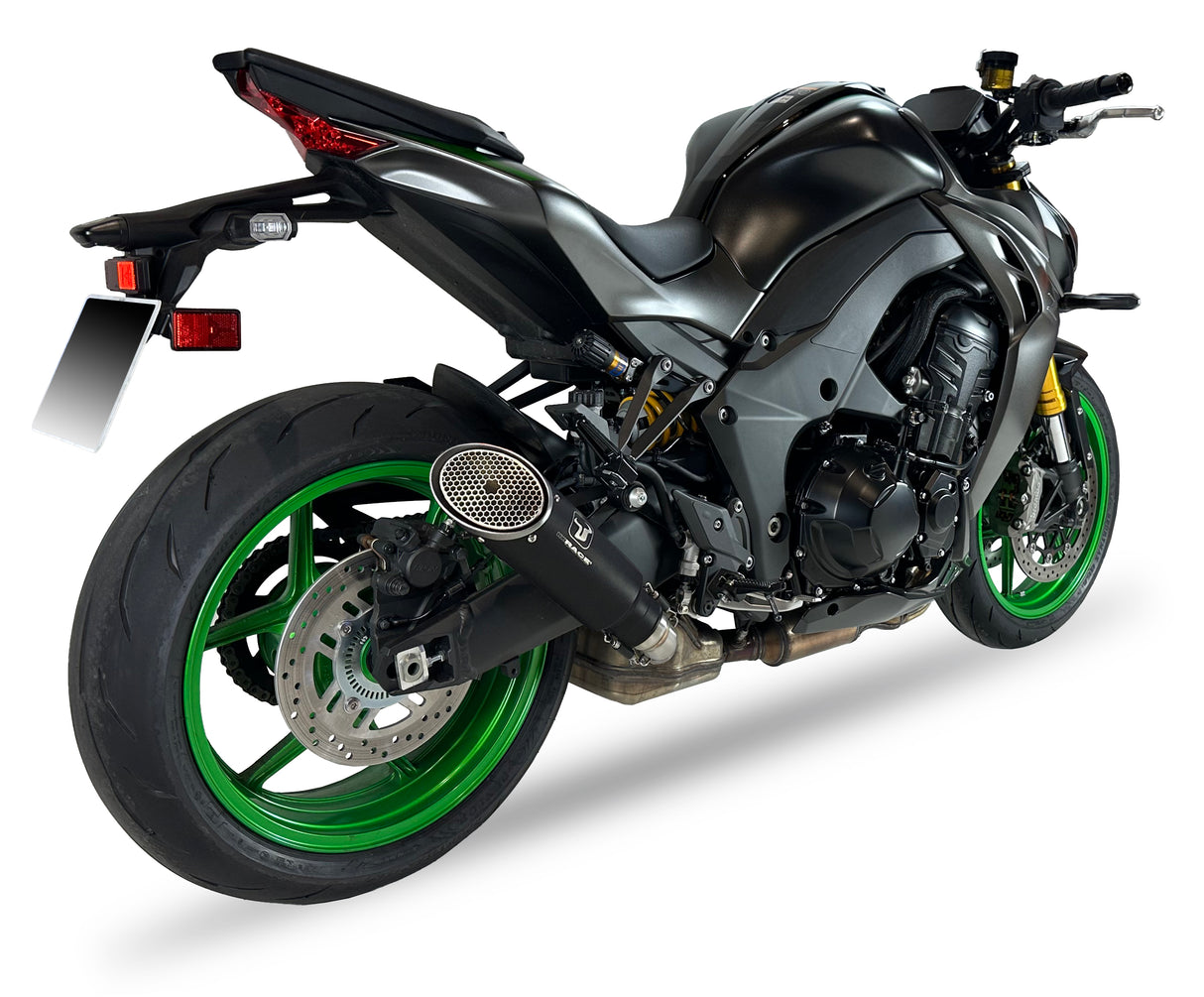 Ixrace MK1 black slashcut silencer for Kawasaki Z1100 SE 2025–2026 road legal exhaust_1