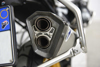 Termignoni titanium silencer tungsten finish fitted to BMW R1250GS Adventure 2019–2023 carbon heat shield exhaust