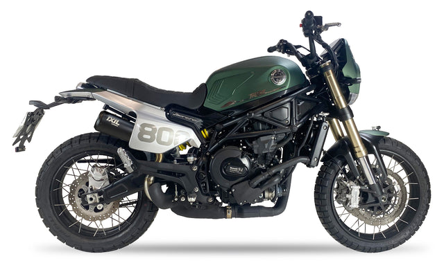 IXIL Race Xtrem Black slip-on exhaust for Benelli Leoncino 800 Trail with compact race-inspired design