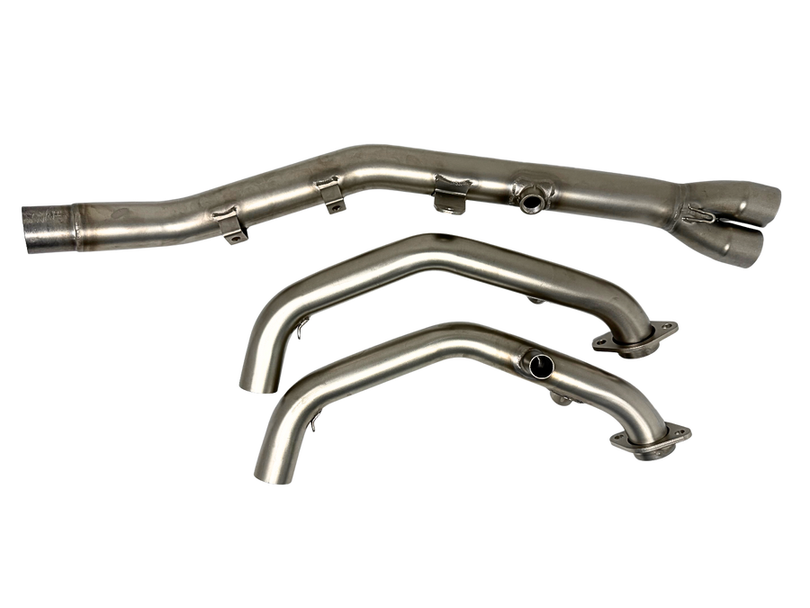 Termignoni stainless steel decat collector for CF Moto 450 MT racing exhaust headers 2024-2026