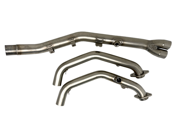 Termignoni stainless steel decat collector for CF Moto 450 MT racing exhaust headers 2024-2026