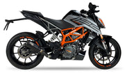 IXIL CM3259RB Race Xtrem Black Slip-On Exhaust KTM Duke 390 2021-23, matt black stainless-steel conical silencer with removable dB killer, 230 mm length