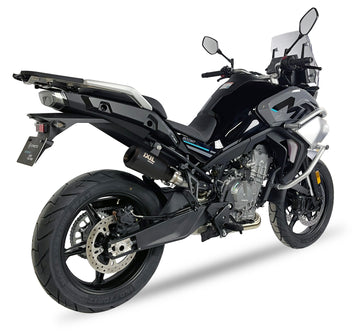 Ixil Race Xtrem black conical slip-on exhaust silencer fitted to CF Moto 800MT 2025–2026_1