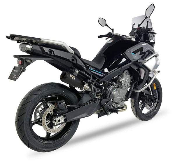 Ixil Race Xtrem black conical slip-on exhaust silencer fitted to CF Moto 800MT 2025–2026_1