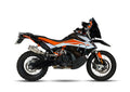 IXIL Race Xtrem Carbon Tip Slip-On Exhaust KTM 790 Adventure 2019-20, matt polished AISI 304 stainless-steel silencer with gloss carbon-fibre end cap and removable dB killer, CM3278RC