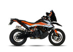 IXIL Race Xtrem Carbon Tip Slip-On Exhaust KTM 790 Adventure 2019-20, matt polished AISI 304 stainless-steel silencer with gloss carbon-fibre end cap and removable dB killer, CM3278RC