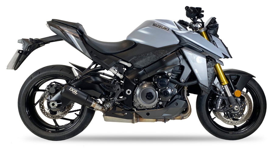 IXIL Race Xtrem Black silencer fitted to Suzuki GSX-S1000 GT with black conical end cap