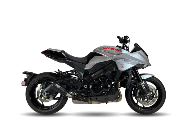 IXIL Race Xtrem Black silencer fitted to Suzuki Katana 1000 with black conical end cap
