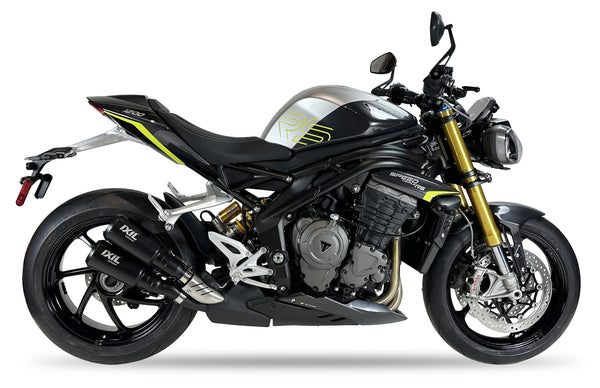 IXIL Dual Race Xtrem Black Silencers for Triumph Speed Triple 1200 in Matte Black Stainless Steel