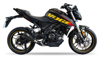 Ixil Race Xtrem black conical full exhaust system for Voge 125 R with stainless collectors, carbon heat shield and lambda sensor port