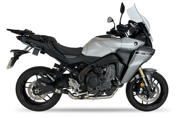 IXIL Race Xtrem Black full exhaust system fitted to Yamaha Tracer 9 GT with black conical silencer