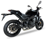 IXIL Race Xtrem Black full exhaust system fitted to Yamaha MT-09 with black conical silencer_1
