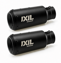 IXIL Dual Race Xtrem Black Silencer for Macbor Eight Mille 500, Eight Mille 500 SCR & Eight Mille 500 STR in Black painted Inox AISI304