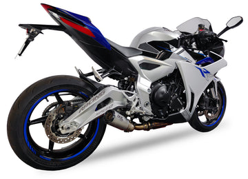 Ixil Race Xtrem conical stainless steel slip-on silencer for Zontes 703 RR with removable dB killer and satin finish_1