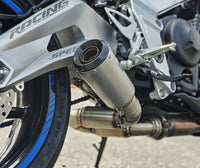 Ixil Race Xtrem conical stainless steel slip-on silencer for Zontes 703 RR with removable dB killer and satin finish