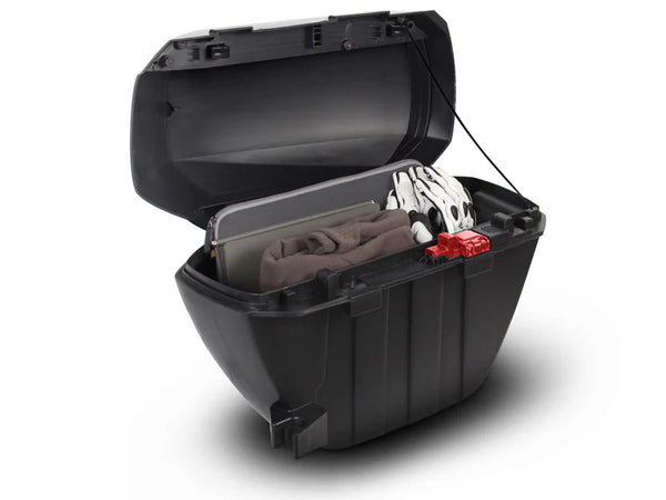 SHAD SH23 black motorcycle panniers 23 litre slim waterproof side cases lightweight aerodynamic design_1
