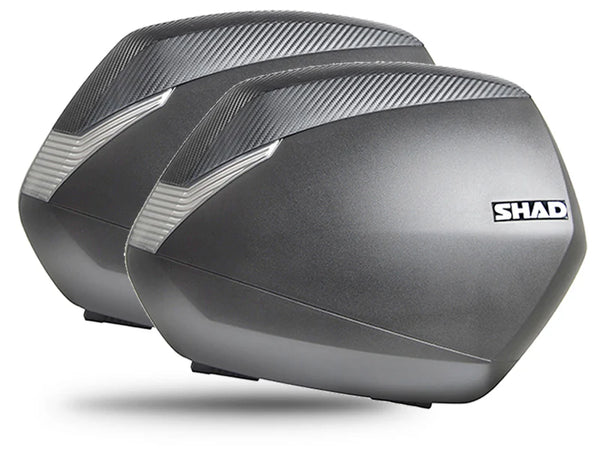 SHAD SH36 carbon motorcycle panniers 36 litre waterproof side cases full face helmet capacity touring luggage