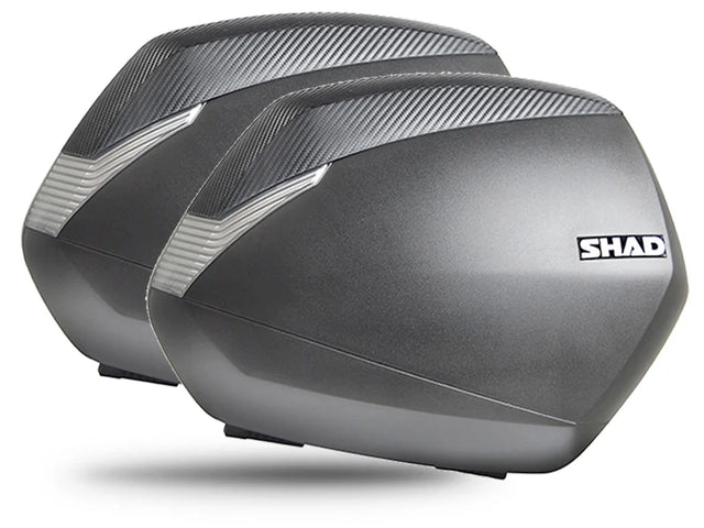 SHAD SH36 carbon motorcycle panniers 36 litre waterproof side cases full face helmet capacity touring luggage