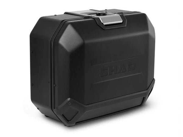 SHAD TR36 Terra black right aluminium pannier 35 litre waterproof motorcycle side case with lock system and mesh restraint