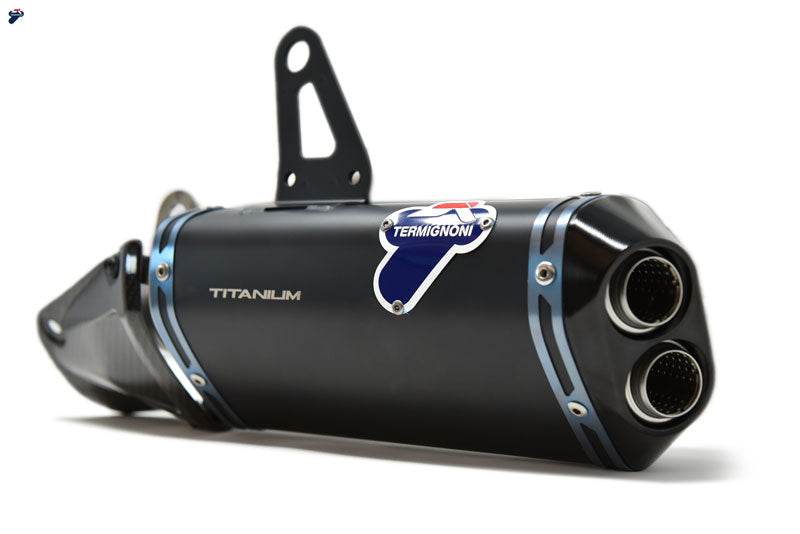 Termignoni Black Titanium Silencers Ducati Panigale V4 (R,S) 2018-24 - Motorcycle Performance Store