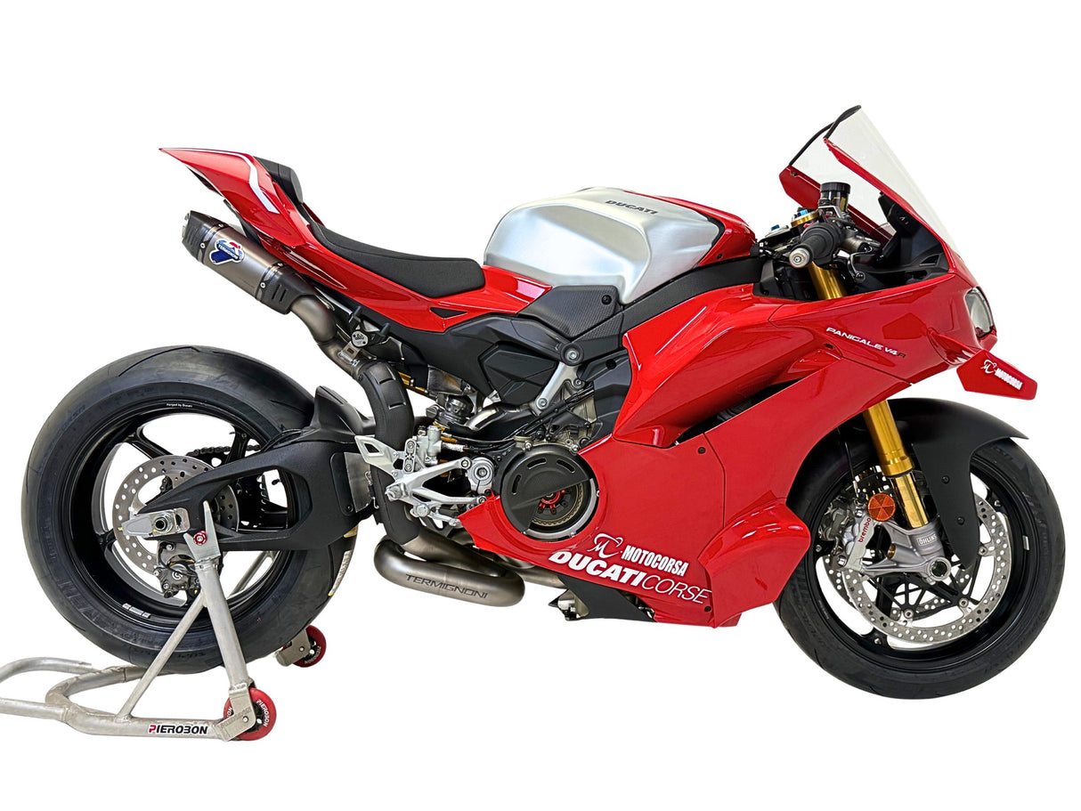 Termignoni underseat racing exhaust system for Ducati Panigale V4R 2025 track-only performance exhaust