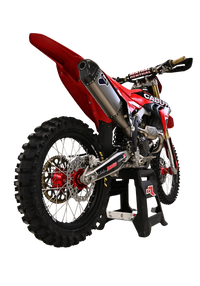 Termignoni underseat titanium racing exhaust fitted to Ducati Desmo MX 450 2025-2026 motocross bike