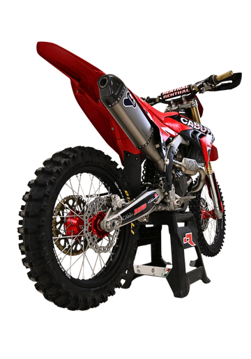 Termignoni underseat titanium racing exhaust fitted to Ducati Desmo MX 450 2025-2026 motocross bike_1