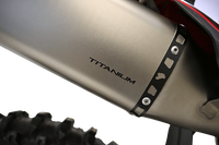 Termignoni underseat titanium racing exhaust fitted to Ducati Desmo MX 450 2025-2026 motocross bike