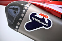 Termignoni underseat titanium racing exhaust fitted to Ducati Desmo MX 450 2025-2026 motocross bike