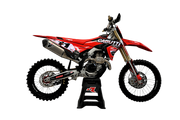 Termignoni underseat titanium racing exhaust fitted to Ducati Desmo MX 450 2025-2026 motocross bike